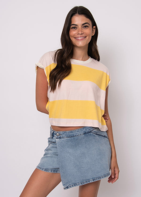 Harper Rolled Sleeved Crew Neck Tee