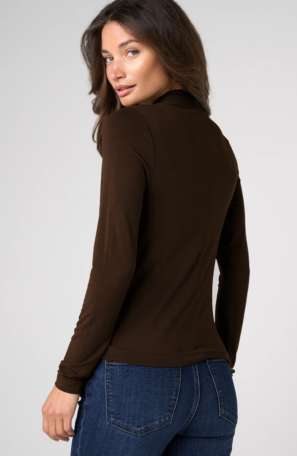 Wrap Neck Long Sleeve Top I Java