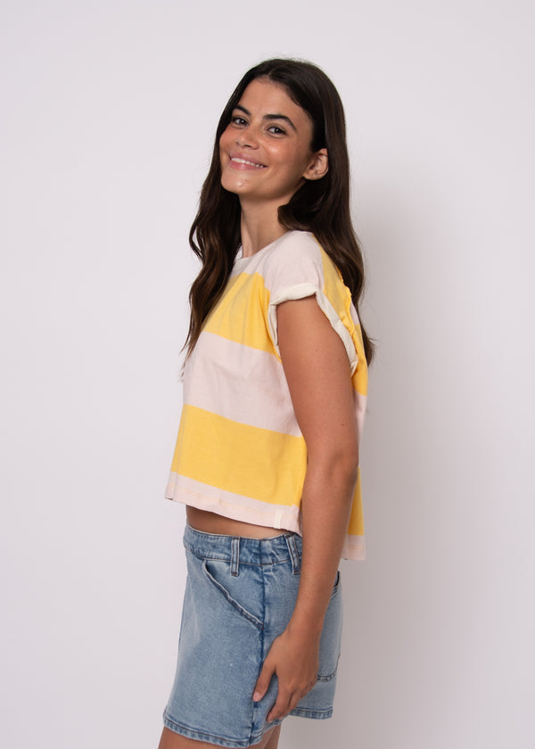 Harper Rolled Sleeved Crew Neck Tee