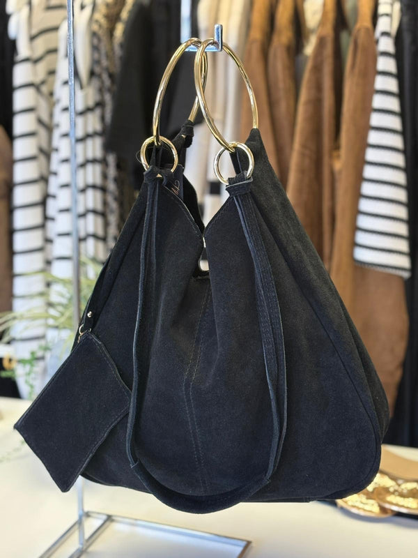 Gold Ring Tote I Black