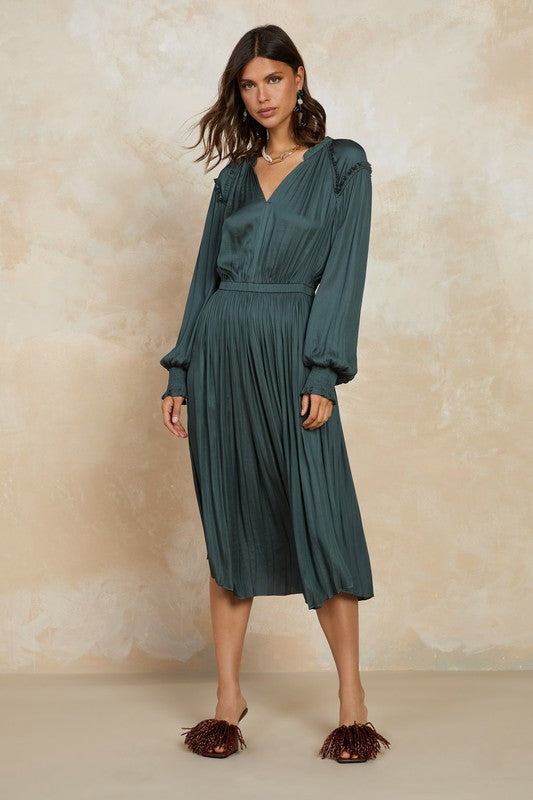 Roseanne Midi Dress | Emerald