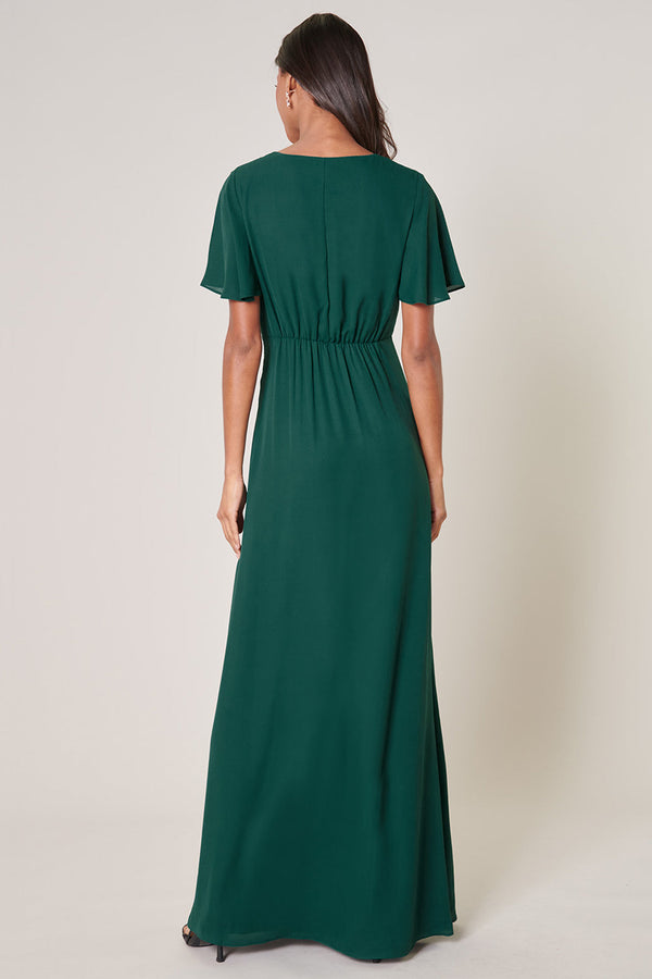 Hunter Green Maxi Dress - Chic Open Back Dress - Long Sleeve Maxi - Lulus