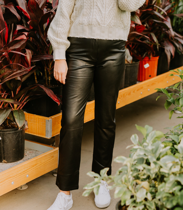 Olivia Faux Leather Pant | Black