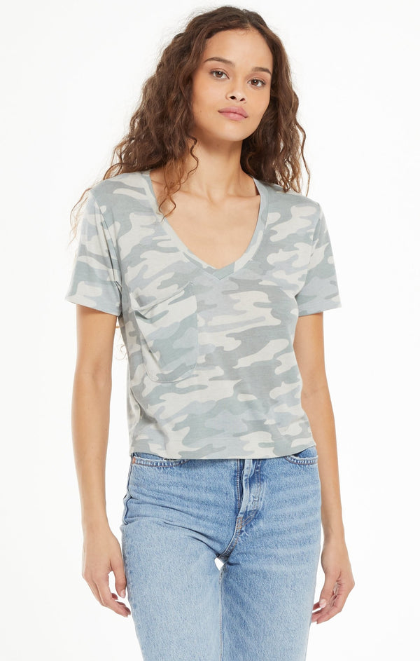 CLASSIC SKIMMER CROP TEE | Sage Camo
